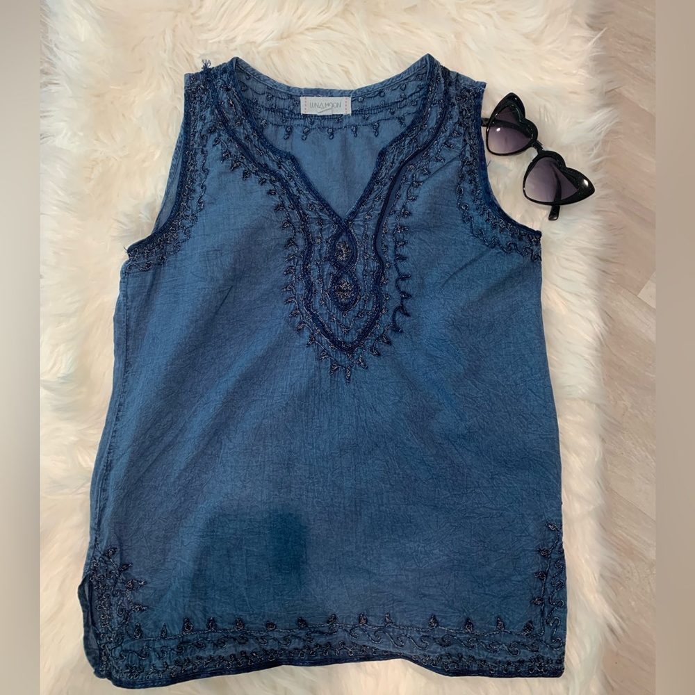 Luna Moon Blue Summer Top! - Picture 3 of 8